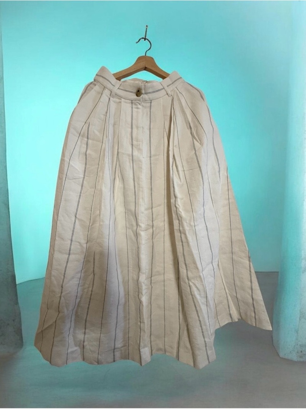 Mara Hoffman Women's Tan Hemp Pleated Midi Skirt Size 2 Pockets